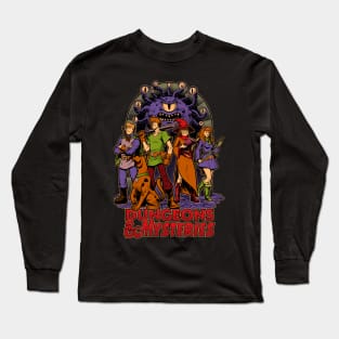 Dungeons and Mysteries - RPG Vintage Dog Cartoon Long Sleeve T-Shirt